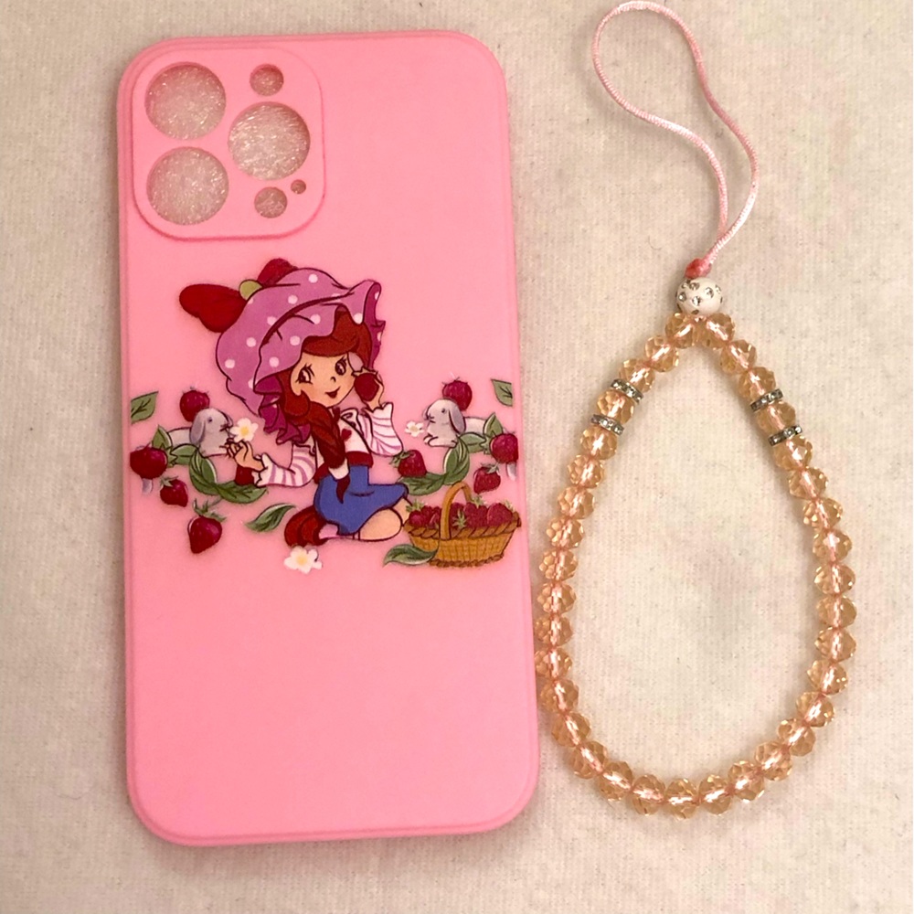 Strawberry Shortcake Phone Case w/Beaded Lanyard - Picture 1 of 15